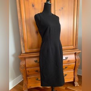 Black Sheath Dress with Pockets and exposed zipper by Loft